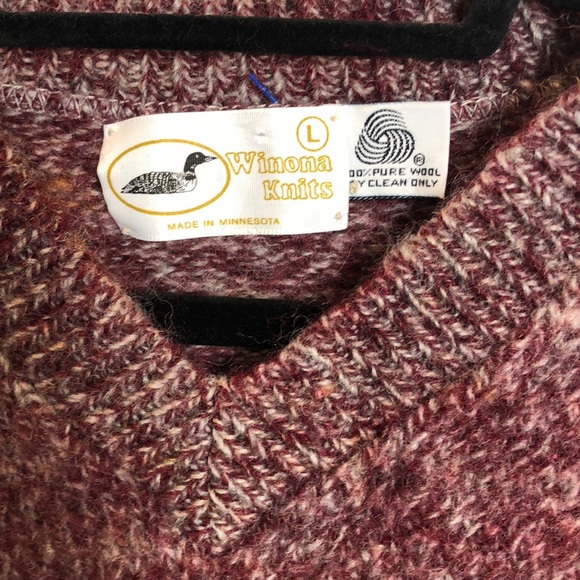 Pure Wool Burgundy Knit Sweater Minnesota - Picture 2 of 4